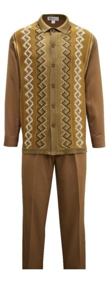 Silversilk Men's 2 Piece Long Sleeve Walking Suit - Diamond Weave