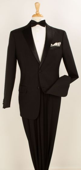Royal Diamond Outlet Men's 2pc Wool Feel Tuxedo - Pleated Pants
