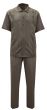 Silversilk Men's 2 Piece Short Sleeve Walking Suit - Textured Diamonds