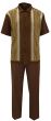 Silversilk Men's 2 Piece Short Sleeve Walking Suit - Patterned Stripes