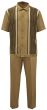 Silversilk Men's 2 Piece Short Sleeve Walking Suit - Patterned Stripes