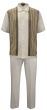 Silversilk Men's 2 Piece Short Sleeve Walking Suit - Patterned Stripes