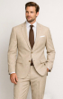 Tan Suit Subtle Texture Solid Suits for Men