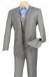 CCO Men's Outlet 3 Piece Slim Fit Executive Style Suit - Flat Front Pants