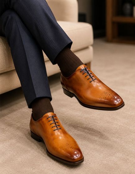 Cognac Dress Shoe Men's Oxford Shoes