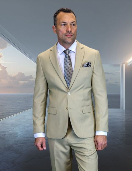 Beige Suit for Men 2 Piece Mens Suits
