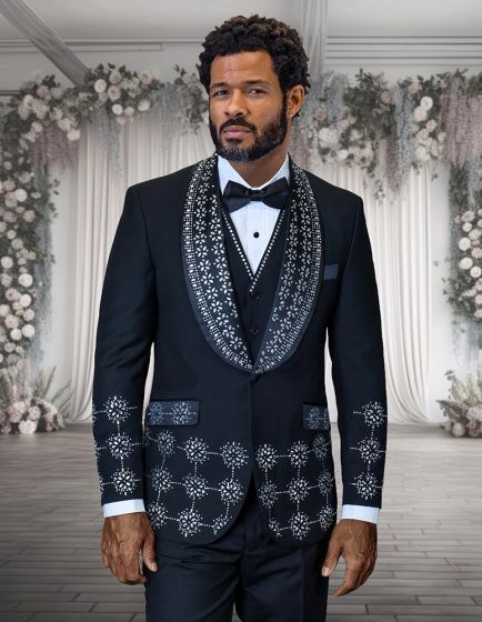 Black/White Tuxedo Shawl Lapel
