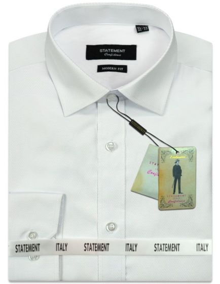 Statement Men's Outlet Long Sleeve 100% Cotton Shirt - Pin Dot