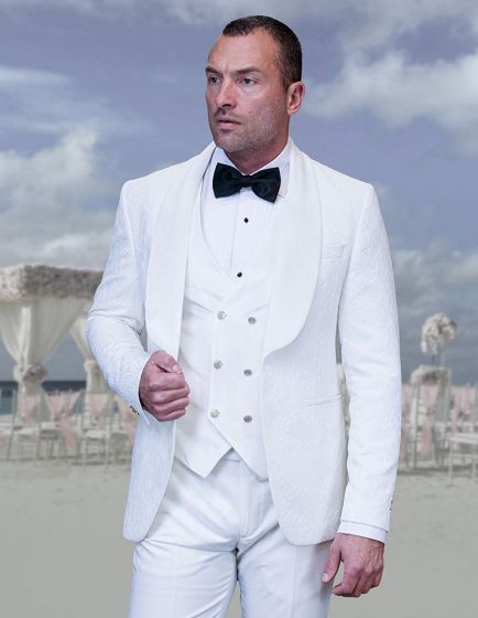 Statement Men's Outlet 3 Piece Fashion Tuxedo - Velvet Accents