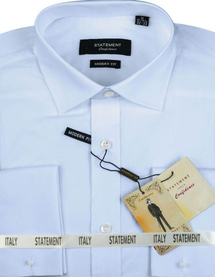 Statement Men's Long Sleeve 100% Cotton Shirt - French Cuff