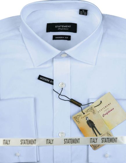 Statement Men's Outlet Long Sleeve 100% Cotton Shirt - French Cuffs