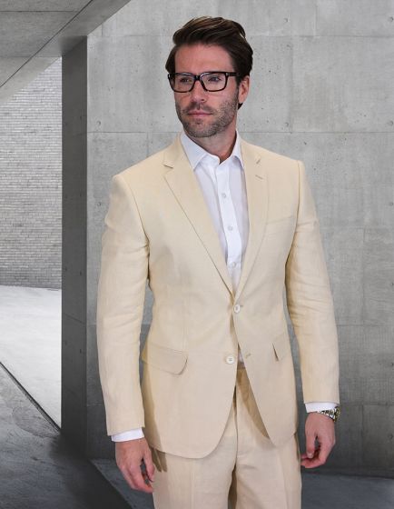 Statement Men's 2 Piece Modern Fit Suit - 100% Linen