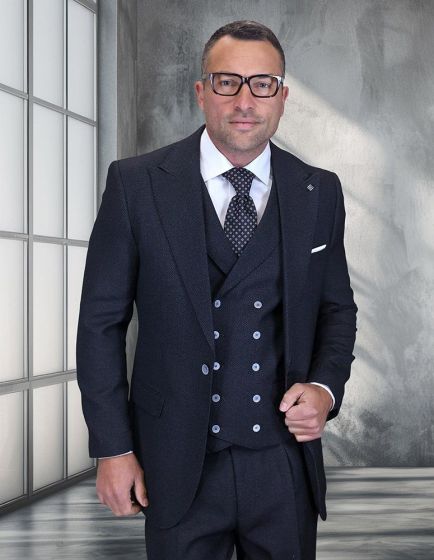 Black Big and Tall Suits for Gents Mens Formal Wear Peak Lapel Suit Jacket