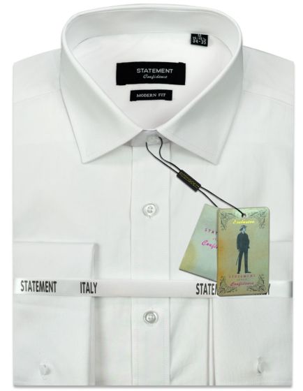 Statement Men's Long Sleeve 100% Cotton Shirt - French Cuff
