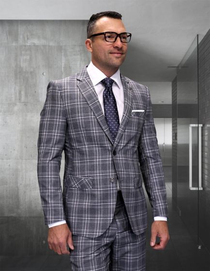 Statement Men's 100% Wool 2 Piece Suit - Modern Fit