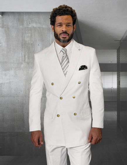 Statement Men's Outlet 100% Wool 2 Piece Suit - Wide Peak Lapel