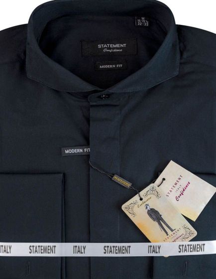 Statement Men's Outlet Long Sleeve 100% Cotton Shirt - Spread Collar