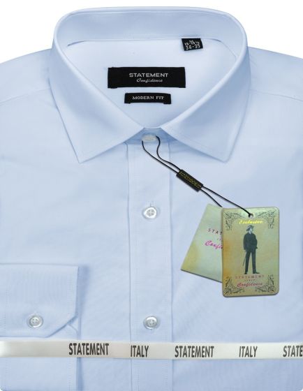 Statement Men's Outlet Long Sleeve 100% Cotton Shirt - Modern Fit
