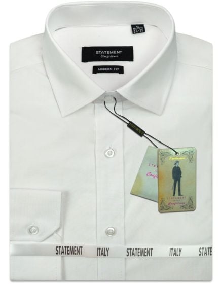 Statement Men's Outlet Long Sleeve 100% Cotton Shirt - Modern Fit