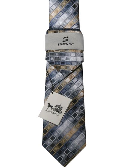Statement Classic Tie Set- Cube Stripes