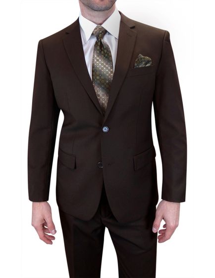 Brown Affordable Mens Suits 2 Piece Suit
