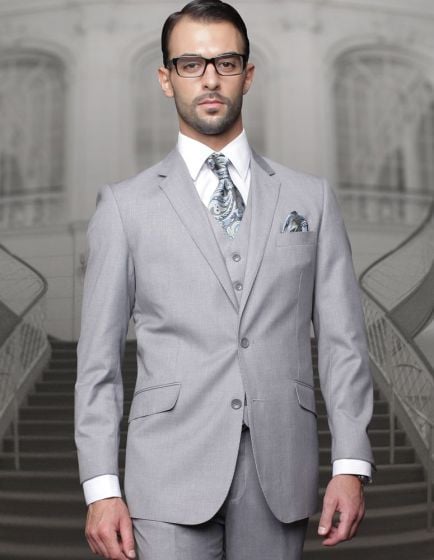 Statement Men's 3 Piece 100% Wool Outlet Suit - Executive