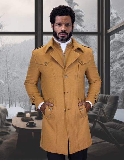 Tan Jacket Overcoat Mens Coats