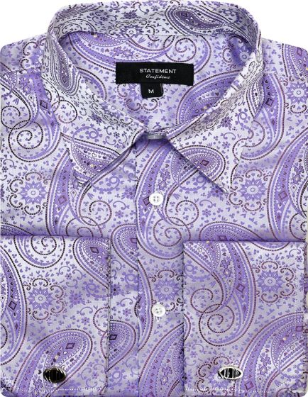 Statement Men's Outlet Long Sleeve Woven Shirt - Varied Paisley Designs