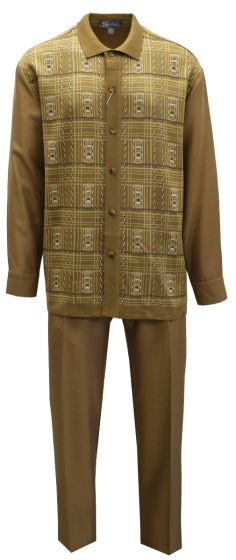Silversilk Men's 2 Piece Long Sleeve Walking Suit - Unique Windowpane