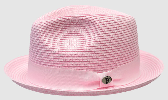 Bruno Capelo Men's Fedora Style Straw Hat - Matching Ribbon Band