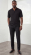 Black Leisure Suit for Men Two Piece Sets for Guys