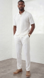 White Leisure Suit for Men Two Piece Sets for Guys