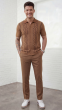 Taupe Walking Suit Men's Matching Sets Button Down Shirt