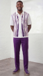 Purple Mens Leisure Suit 2 Piece Sets for Men