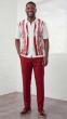 Red Mens Leisure Suit 2 Piece Sets for Men