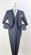 Apollo King Men's 3pc 100% Wool Suit - Notch Lapel Vest
