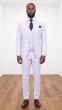 White Mens Suits Brass Buttons 3 Piece Suit for Men with Peak Lapel