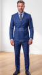 Cobalt Suit Double Breasted Suits for Men with Peak Lapel