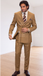 Statement Men's Outlet 2 Piece 100% Wool Modern Fit Double Breasted Suit - Front Vents