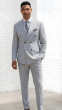 Grey Suit Double Breasted Suit Peak Lapel