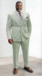 Mint Green Suit Double Breasted Suit Peak Lapel