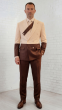 Brown Double Breasted Suit Peak Lapel