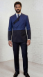 Black/Blue Double Breasted Suit Peak Lapel