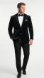 Black Mens Blazer Velvet Sport Coat Notch Lapel