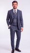 Navy Suit Mens 3 Piece Suits with Peak Lapel