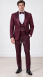 Burgundy Mens Peak Lapel Tuxedo