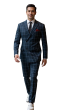 Black Windowpane Fabric Double Breasted Suit