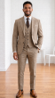 Camel Suit Plaid Mens Suits Modern Fit Suit for Guys