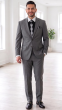 Grey Inexpensive Suit 2 Piece Suit Notch Lapel