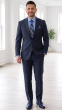 Navy Inexpensive Suit 2 Piece Suit Notch Lapel